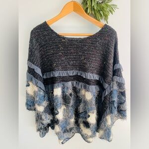 Nicole sabbattini sweater unique medium black blue white oversize